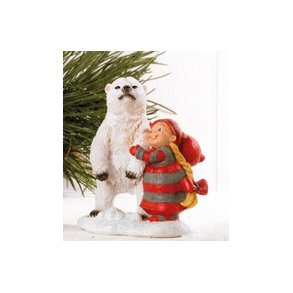 Juldekorationer - Tomteflicka upprtt isbjrn