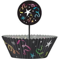 Nytår Cupcake sæt i sort