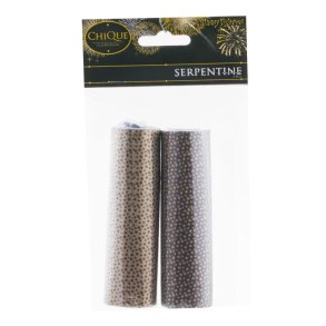 Serpentiner til Nytr i Sort-Guld stjerner 2stk