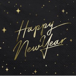 Nytrs servietter Happy new year i sort