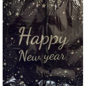 Nytrs servietter i Mrkebl med Happy new year tekst