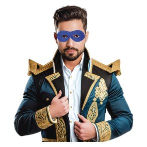 �jenmaske i bl� med elastik