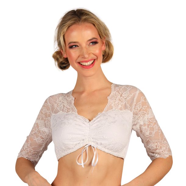 Oktoberfest bluse "Lore"  med blonde rmer