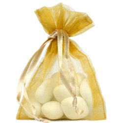 Rispose - gavepose organza GULD