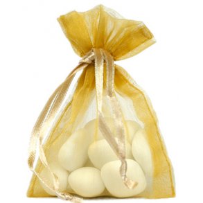 Rispose - gavepose organza GULD