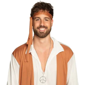 Peace halskde i slvmetal med simili