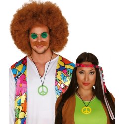 Halsband med Peacetecken i pink