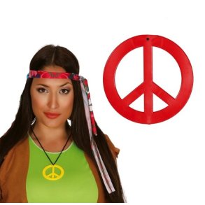 Halssnor med Peace tegn i rd