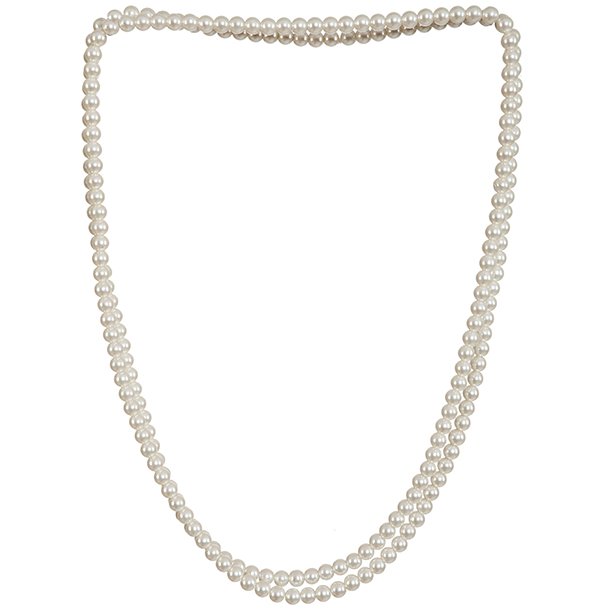 Prlhalsband lngt med vita prlor