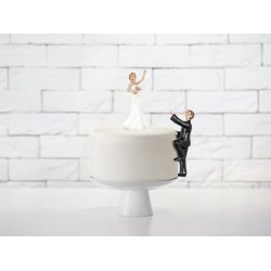 Trtfigur med klttrande brudgum