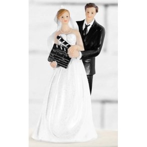 Kagefigur brudepar med klaptr