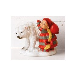 Juldekorationer - Tomteflicka med isbjrn