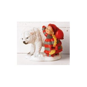 Juldekorationer - Tomteflicka med isbjrn