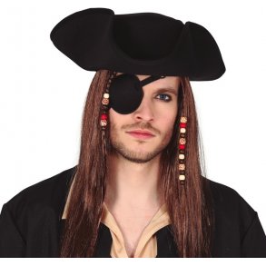 Pirat jenklap i sort stof