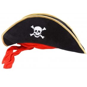 Pirathat i sort med rdt bnd