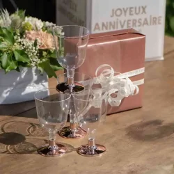 Vinglas 15 cl. med fod i rosegold