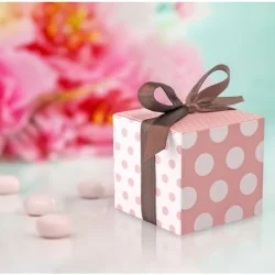 Presentlda i rosa-vit polka