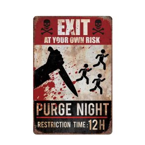 Halloween skilt - Purge Night