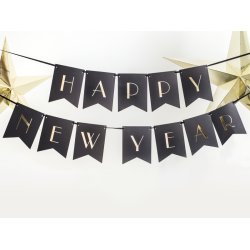 Happy new year banner SVART