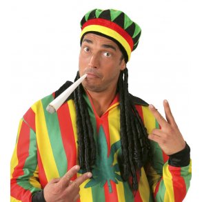 Rasta hat med dreadlocks