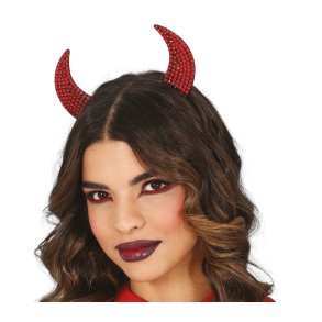 Djvlehorn med rde plastik sten