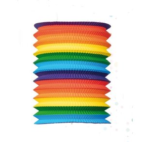 Papir Lanterne i Regnbuefarve