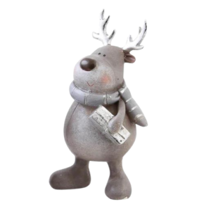 Renar i grtt och silver med julklapp