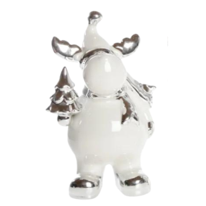 Renar i vitt och silver med julgran