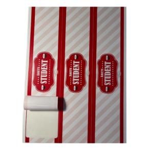 Student klisterm�rken - 3 R�da hattband