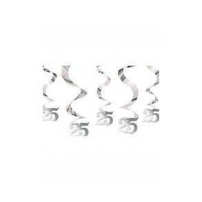 Deko swirls s�lv, 25. 5 stk, 60 cm / 90 cm