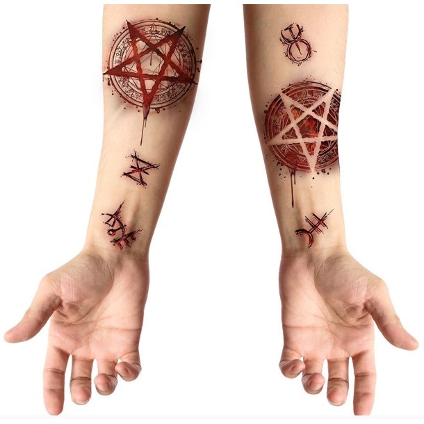 Sr og Ar tattoo - Satanic