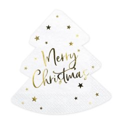 Juletr serviet i hvid