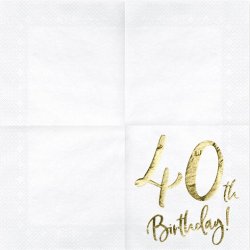40 th birthday Servietter 