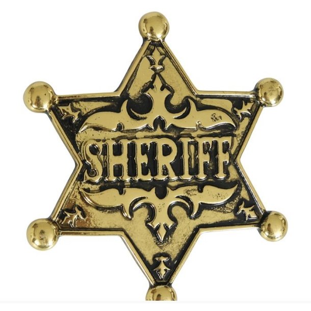 Sherif stjerne i guldfarvet metal p nl