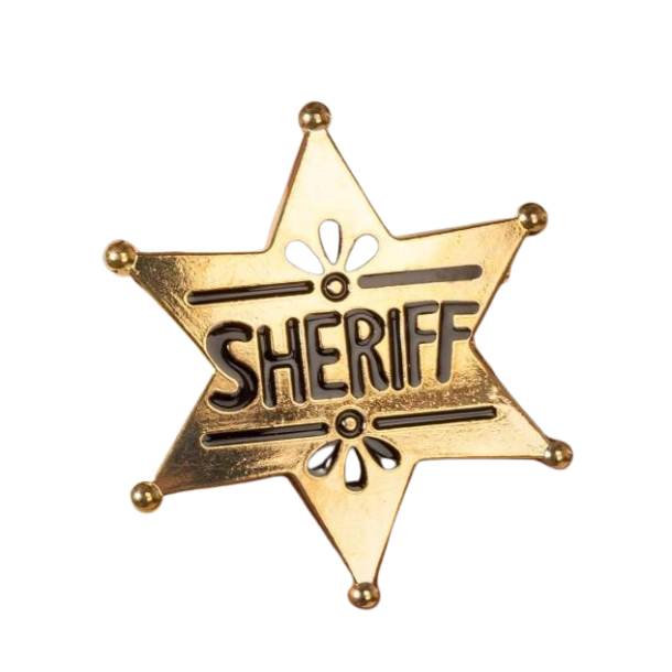 Sheriff Star guldfrgad metall