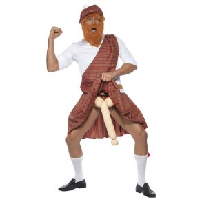 Skotte med noget under kilten