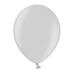 Ballon i 12,7cm metallic slv - 100stk