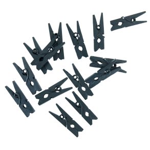 Mini klemmer i sort 24 stk