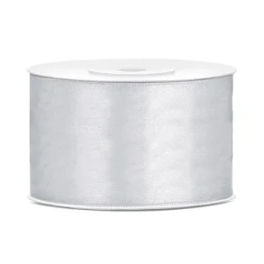 Satin band 38 mm x  25 m i Silver