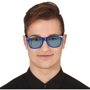 Solbrille i bl med bl glas