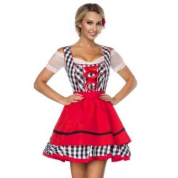 Dirndl Traditionel svart-rutig Deluxe