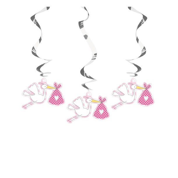 Swirl its a GIRL med stork, 3 stk