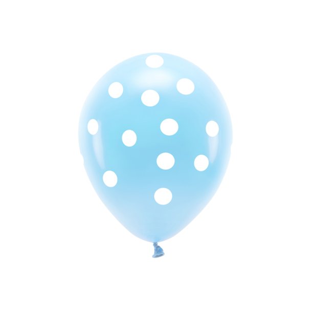 Ballon i lysebl med prikker