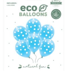 Ballong i ljusbl med prickar