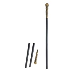 Stok med Guldmeleret Knop 3delt