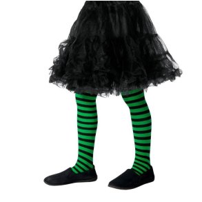 Strumpbyxa i svart-grn fr barn