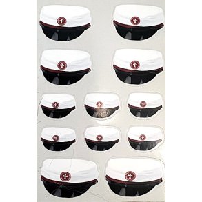 Studenter klistermrker - Rd hue 2 ark