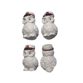 Student uggla i resin med rdt band