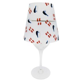 Studenter lampeskrm til vinglas - bl