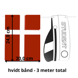 Student guirlande med Dannebrog og neutrale huer